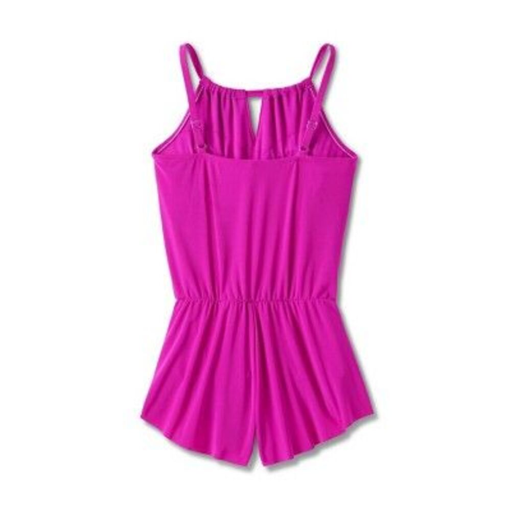 Women's UPF 50 High Neck Swim Romper with Pockets One Piece Swimsuit - Picture 5 of 6